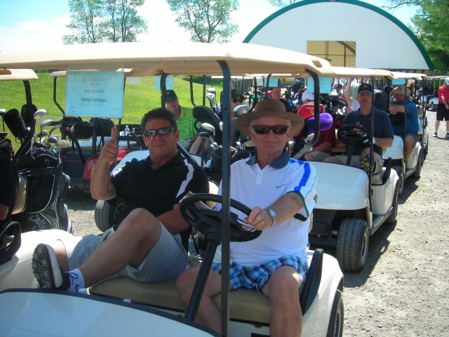 Joey Schock and Frank Kline - great golf partners (winning team!)